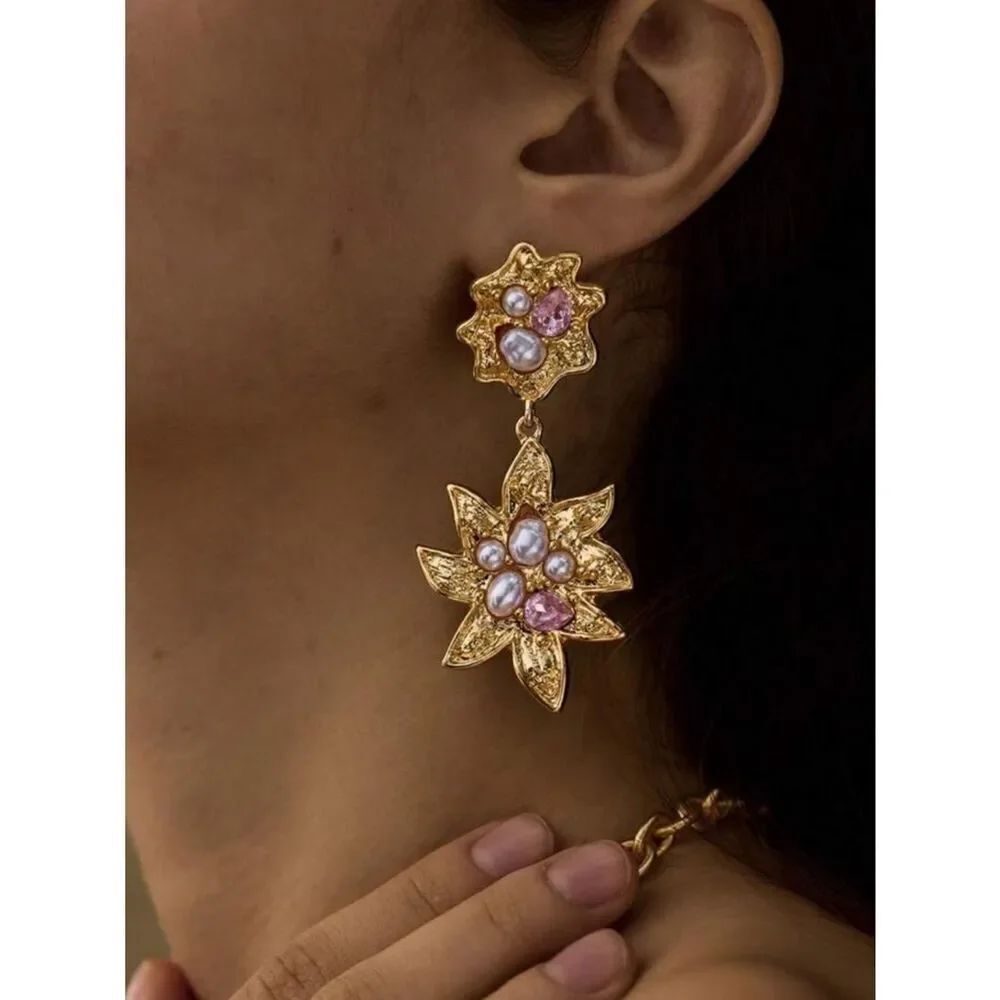 Flower statement earrings N2053